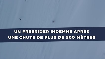 下载视频: Un freerider fait une chute de plus de 500 mètres et s'en sort indemne