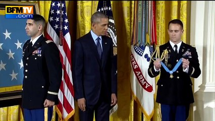 Florent Groberg, un soldat d'origine française, décoré par Barack Obama