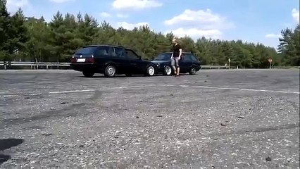 Two BMW E30 Tourings Burnouts | Face to Face