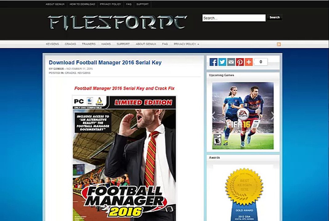 Football Manager 2016 cd activation keys and codes