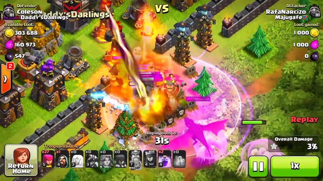 Clash of Clans-GLITCHED OUTSIDE OF THE MAP?!? WTF!! Funny Moments+CRAZY 0% DEFENSE!!