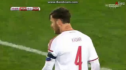 Tamas Kadar Gets Yellow Card Norway 0-1 Hungary 12.11.2015 HD