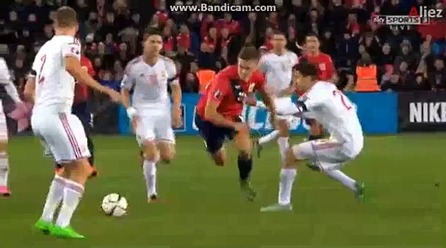 Markus Henriksen Yellow Card Norway 0-1 Hungary 12.11.2015 HD