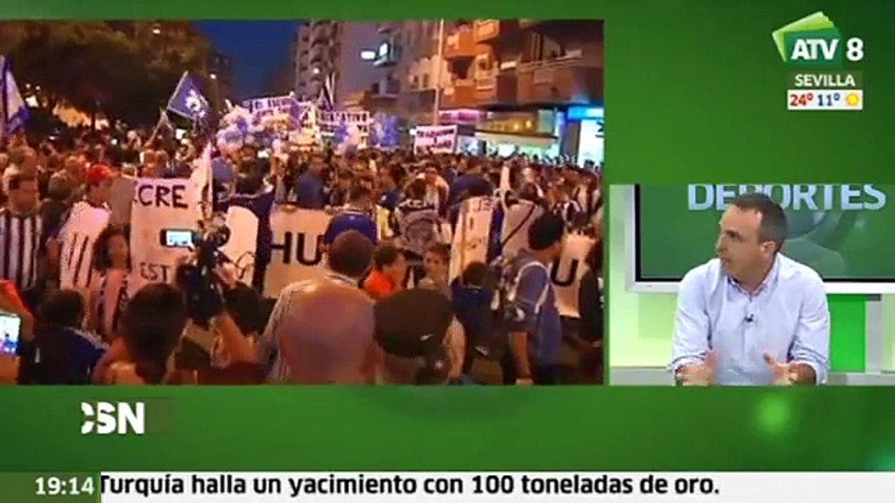 La afición del Recreativo de Huelva se une en un momento crítico