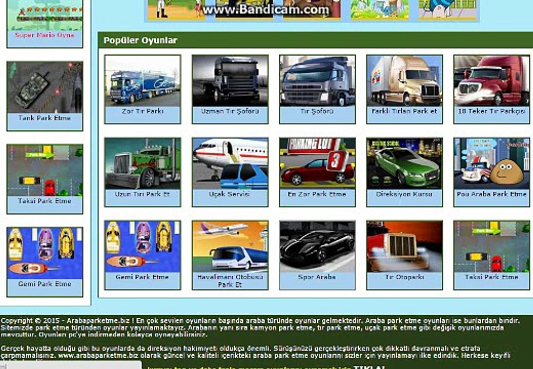 Arabaparketme.biz Oyun Sitesi Tanıtım Videosu