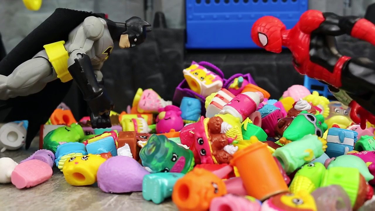 Batman Steals Limited Edition Shopkins and Gemma Stone Shopkin from Spiderman by ToysRevie
