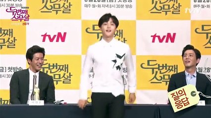 150825 V앱 [두번째 스무살] 제작발표회 - 김민재 Apink 3종 댄스 + 손나은 화답 댄스