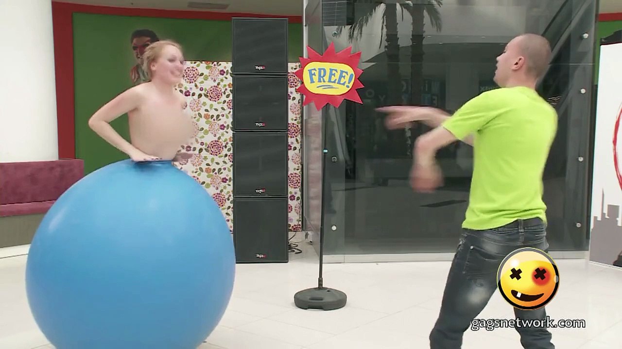 Naked and Funny Bouncy Booby Ball Girl (HD)