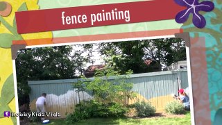 DIY Sparkle Fence + Paint Yard Work! HobbyTiger by HobbyKidVids