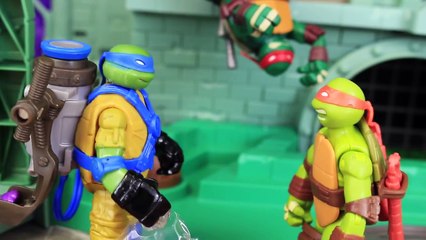 Ninja Turtles Ooze Suits Leo Makes Mikey Eat Play Doh Ooze with Donnie and Raph Stuck in T