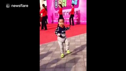 This cute toddler can probably dance better than you