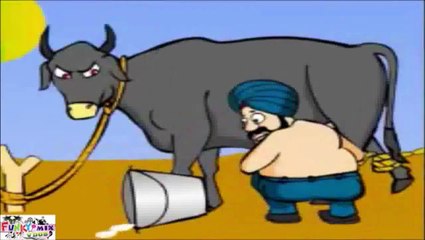 Hindi Jokes ,Funny Santa Banta Joke Milking Cow HD