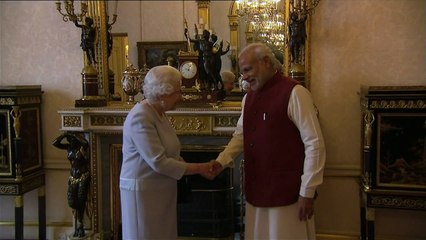 Indian Prime Minister meets the Queen at Buckingham Palace