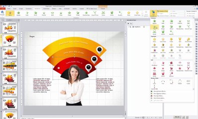 Girl and Banners How to animate your chart and make it more memorable. ( www.PoweredTemplate.com)