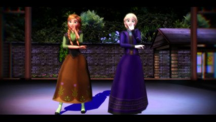 Frozen Anna and Elsa dancing to feel the sound