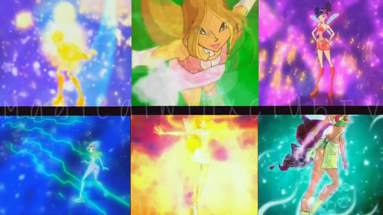 Winx Club: All Transformations! Split Screen! HD!