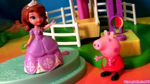 Peppa Pig Balloon Ride Theme Park With Disney Princess Sofia the First - Tiovivo Giro In Mongolfiera