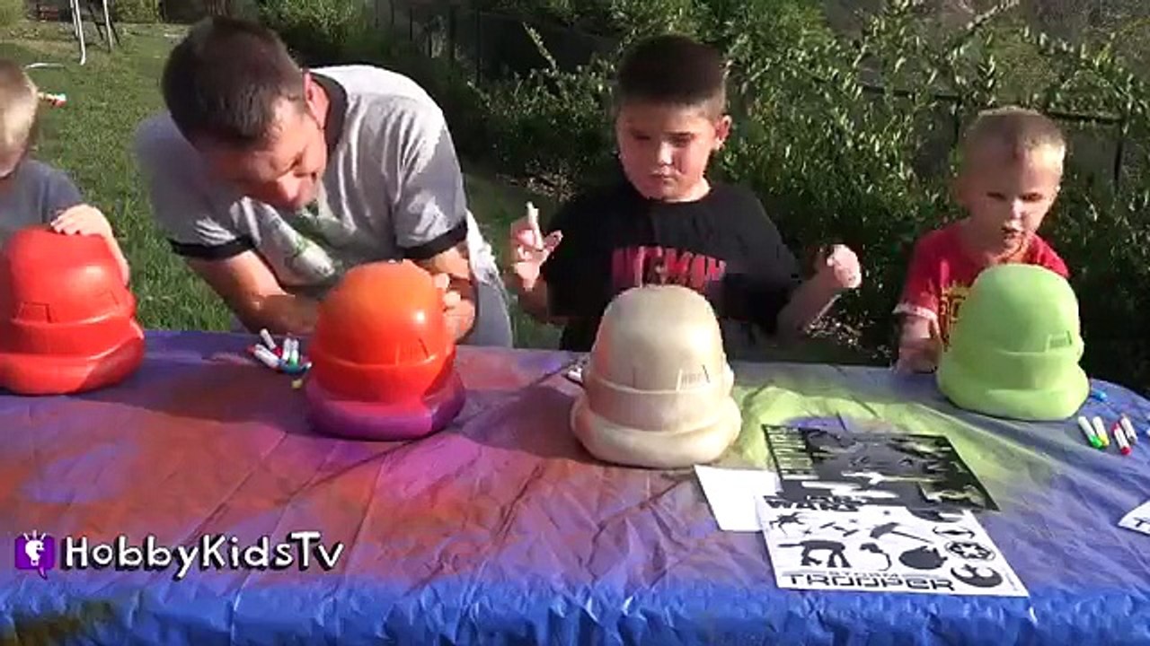 Star Wars Stormtrooper Painting Helmets CONTEST! Vinyl Blank Arts n Crafts HobbyKidsTV