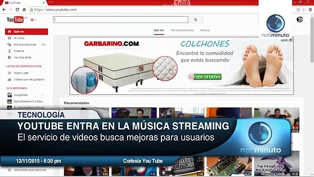 You Tube entró al mercado de la música streaming
