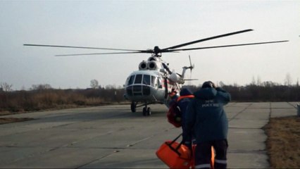 Children rescued from ice floe in Russia