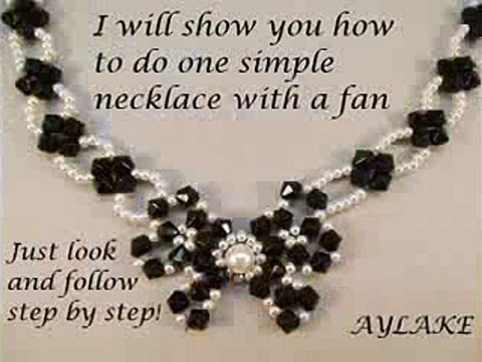 How to do beaded necklace with a fan