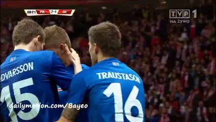 Finnbogason Goal - Poland 2-2 Iceland - 13-11-2015 Friendly Match