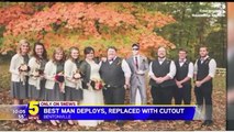 Couple uses cardboard best man after friend is deployed