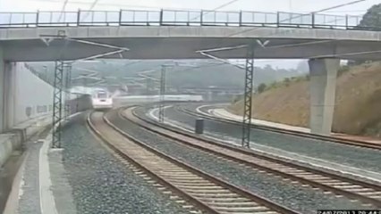 Train Crashed in Spain - CCTV Footage
