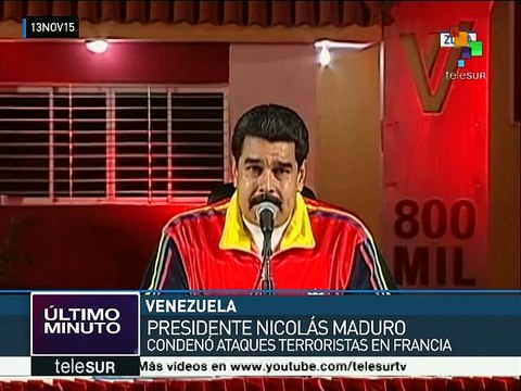 Pdte. Maduro condena ataques terroristas en Francia