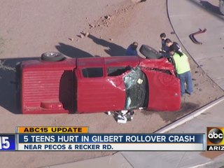 Teens hurt in Gilbert rollover crash