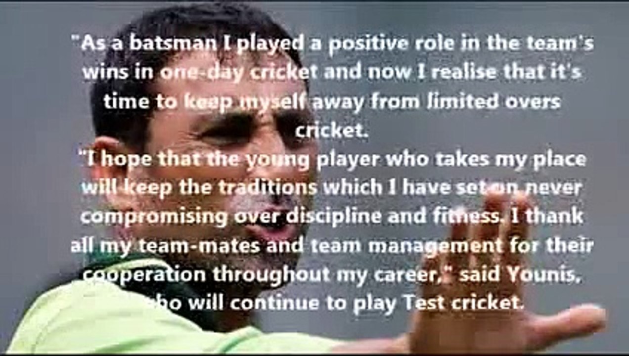 Pakistani legend batsman Younis Khan retires from ODI cricket 2015 - Tribute to legend