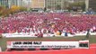 Unions, activists hold massive rally in Seoul's Gwanghwamun Square