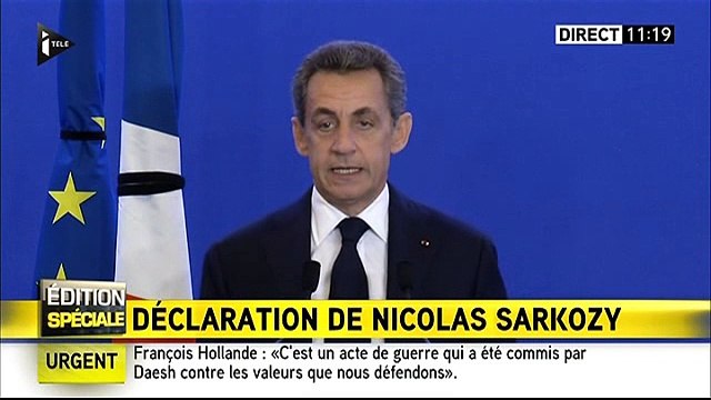 Attentats à Paris: Discours de Nicolas Sarkozy: Nous sommes en guerre...