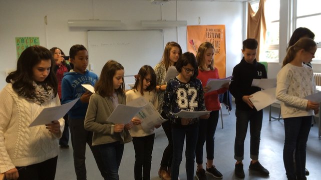 Les jeunes spectateurs au collège Saint-Jean-Baptiste (Quimper)