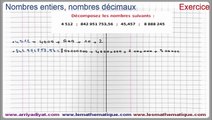 Maths 6ème - Nombres entiers et nombres décimaux Exercice 4