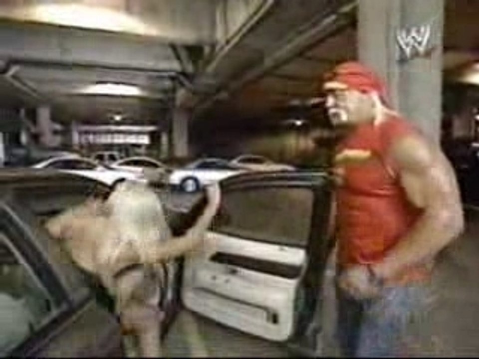 Randy rko on hulk hoggan in the parking