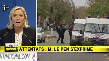 Attaques à Paris : "Les Français ne sont plus en sécurité", esime Marine Le Pen
