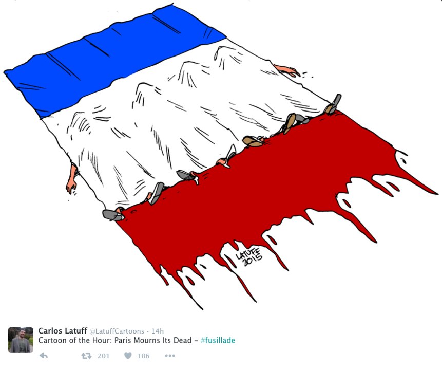 L'hommage aux victimes des attentats de Paris sur les réseaux sociaux