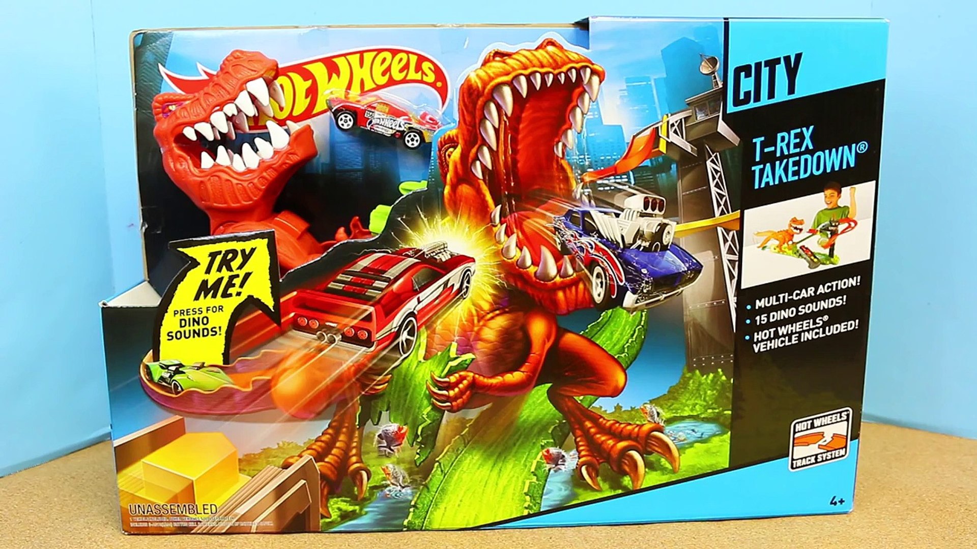 Hot Wheels City T Rex Takedown Giant Dinosaur Attacks Eats Ninja Turtles T Machines And Ca Dailymotion Video