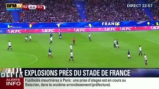 Moment of Paris attack explosions during France - Germany football match