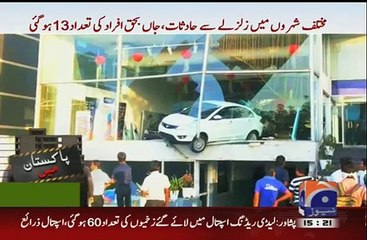 A Car From Showroom Destroyed After Earthquake 20 Oct 2015