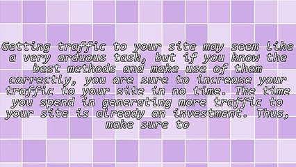 Traffic-Getting Methods