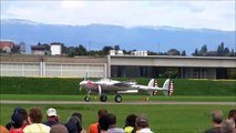 The Flying Bulls P 38 Lightning display at Air 14 Payerne