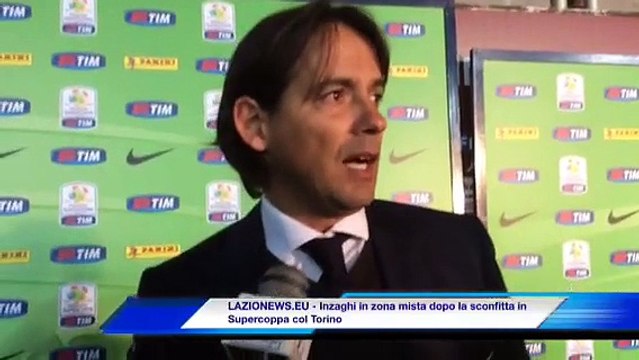 14.11.15 - Inzaghi in zona mista dopo la sconfitta in Supercoppa con il Torino
