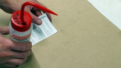 Effect of acetone vapor on thermal printer paper