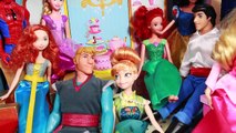 Frozen Fever Annas Birthday Party P2 Queen Elsa Sick Olaf Kristoff Hans Barbie Parody Toy