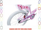 20 IZZIE GIRLS BIKE 7-10 YEARS PINK LOW STEP PRETTY FLOWERS WITH DOLLY SEAT AND STREAMERS