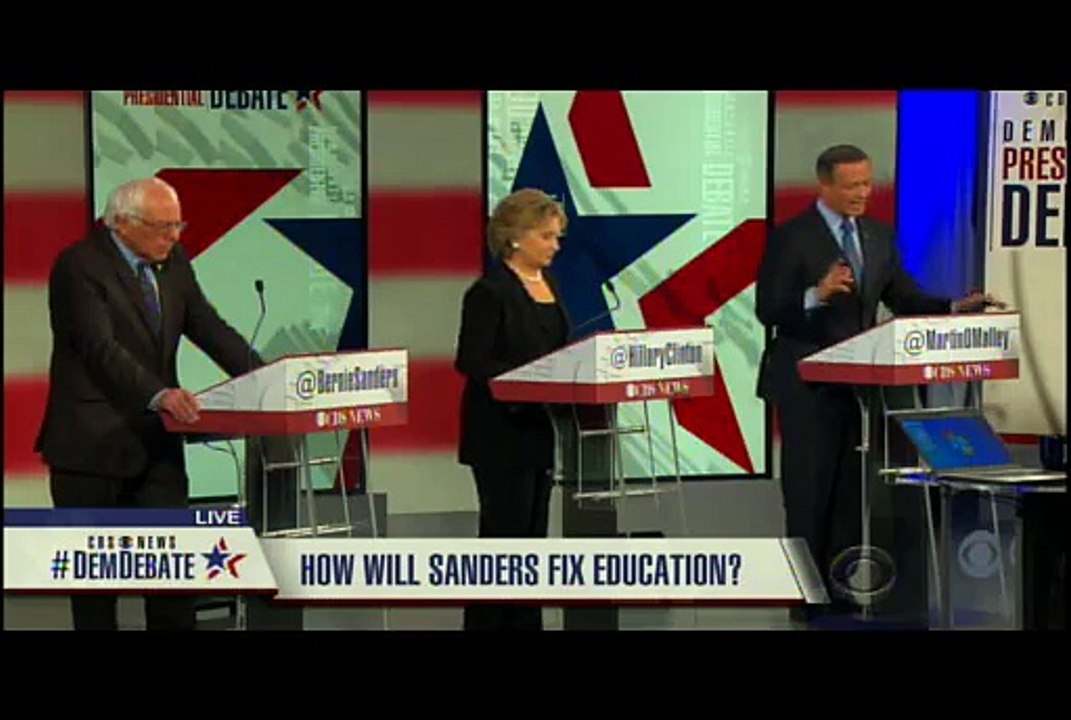 O'Malley and Hillary prefer debt-free college #DemDebate