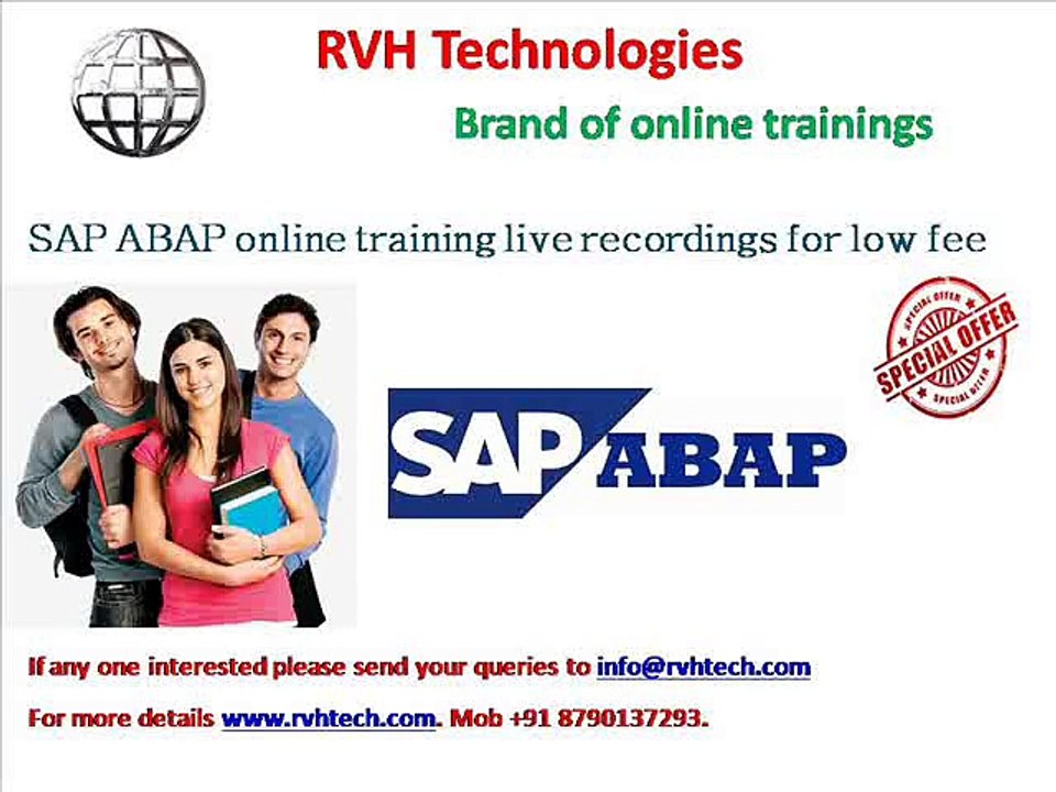 SAP ABAP online training live recordings for low fee