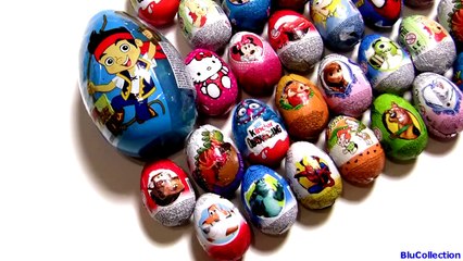 50 Kinder Surprise Eggs!! Disney Frozen Cars2 Barbie Monsters Minnie Jake Spiderman Huevos